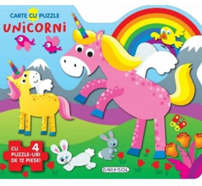 Carte cu puzzle - Unicorni