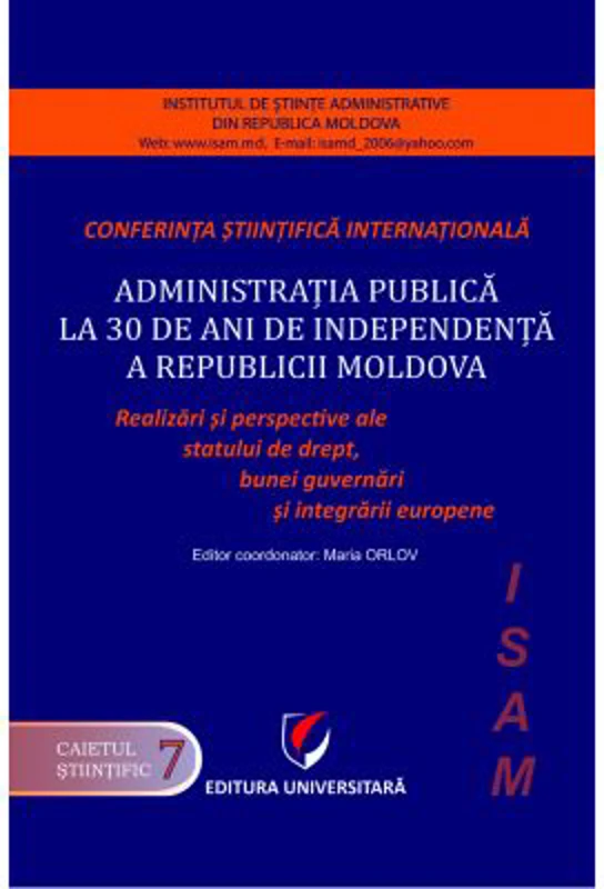 Administratia publica la 30 de ani de independenta a Republicii Moldova - Maria Orlov