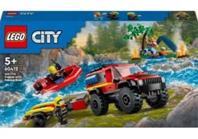 LEGO City. Camion 4X4 si barca de pompieri 60412, 301 piese