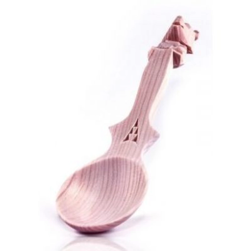 Lingurita din lemn de Cedru, motiv Ursulet, 16 cm