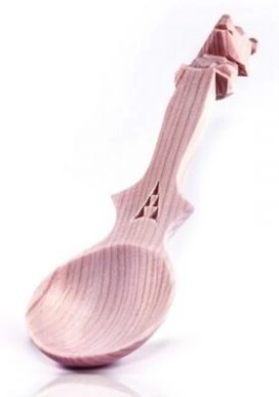 Lingurita din lemn de Cedru, motiv Ursulet, 16 cm