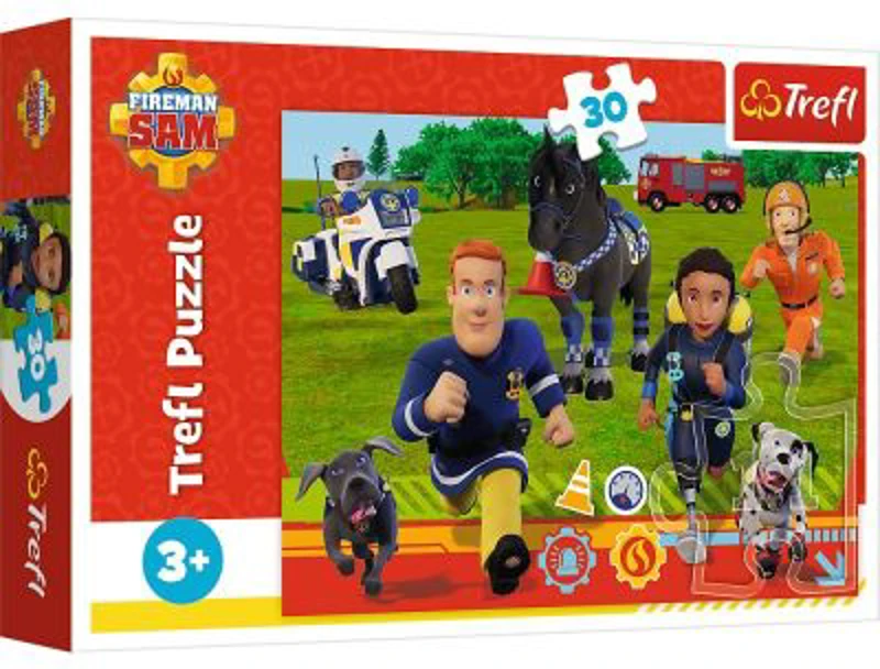 Puzzle 30 piese Pompierul Sam. Gata de salvare, Trefl