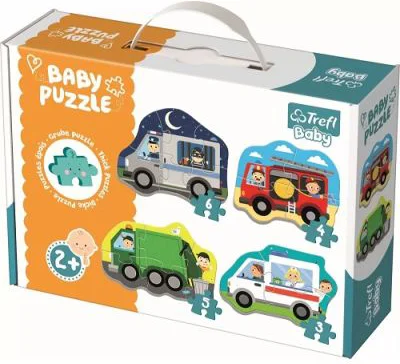 Puzzle Baby Classic Vehicule si meserii, 18 piese, Trefl