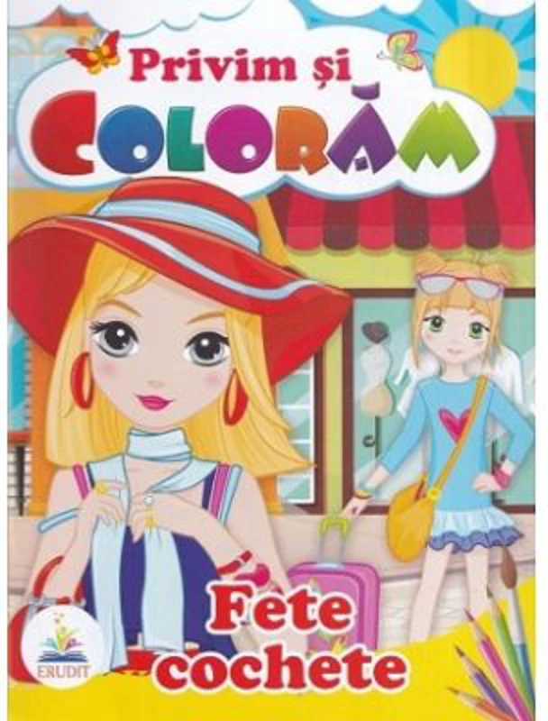 Privim si coloram. Fete cochete