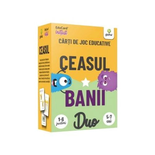 Duo Card. Ceasul. Banii. Carti de joc educative