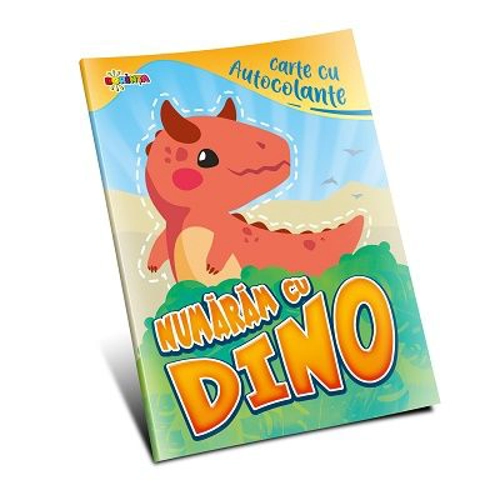 Carte cu autocolante. Numaram cu Dino