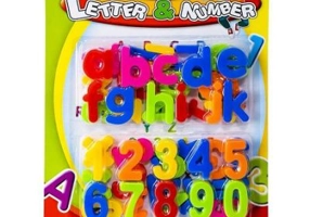 Litere minuscule + cifre magnetice, 1 set / blister