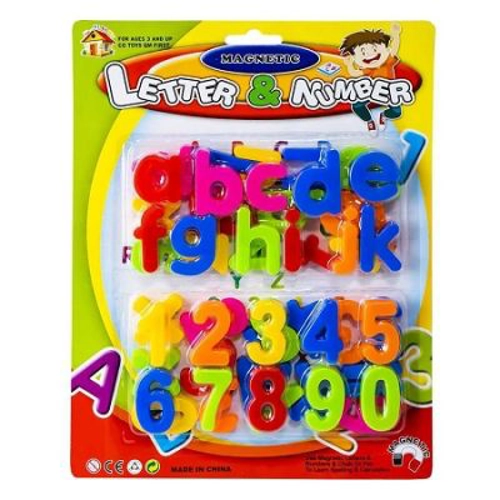Litere minuscule + cifre magnetice, 1 set / blister