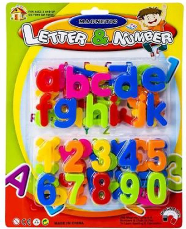 Litere minuscule + cifre magnetice, 1 set / blister