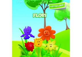 Carte de colorat cu abtibilduri. Flori