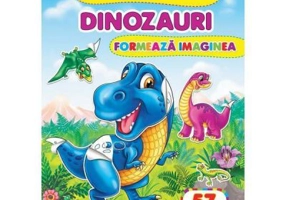 Dinozauri. Formeaza imaginea. 57 autocolante