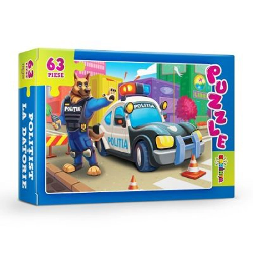Puzzle. Politist la datorie, 63 piese