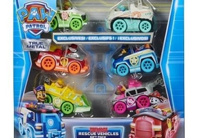 Set 6 masinute metalice Neon, scara 1: 55, Patrula Catelusilor