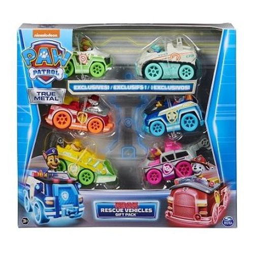 Set 6 masinute metalice Neon, scara 1: 55, Patrula Catelusilor