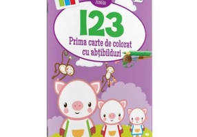 Prima carte de colorat cu abtibilduri. 123