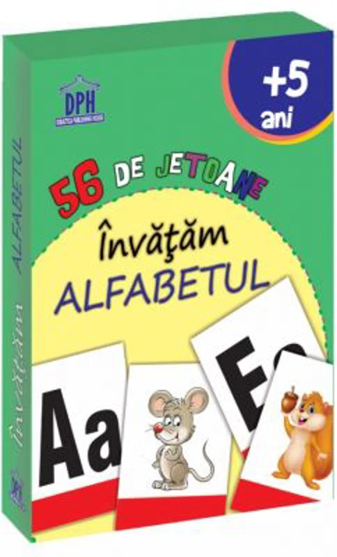 56 de jetoane. Invatam alfabetul
