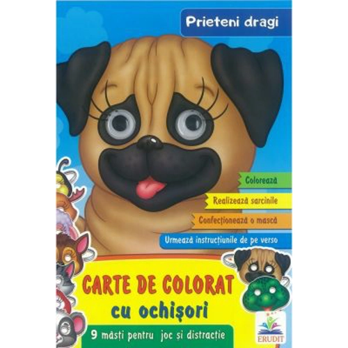 Prieteni dragi-Carte de colorat cu ochisori