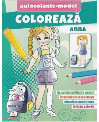 Coloreaza Anna. Autocolante model