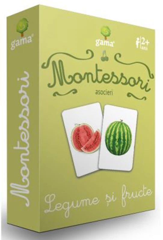 Carti de joc Montessori. Asocieri. Legume si fructe