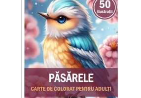 Carte de colorat, 50 de ilustratii, Pasarele