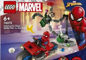 LEGO Marvel Super Heroes. Urmarire pe motocicleta Omul Paianjen vs Doc Ock 76275, 77 piese