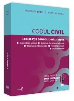Codul civil: ianuarie 2020. Editie tiparita pe hartie alba