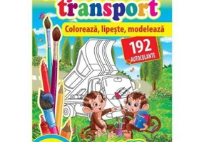 Mijloace de transport. Coloreaza, lipeste, modeleaza. 192 autocolante + model 3D