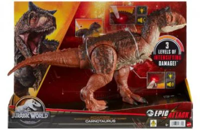 Dinozaur Carnotaurus, Jurassic World Epic attack Battle chompin