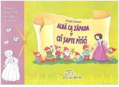 Povesti desenate, de copii colorate. Alba ca Zapada si cei sapte pitici