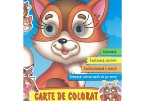 Animale domestice-Carte de colorat cu ochisori
