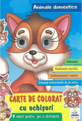 Animale domestice-Carte de colorat cu ochisori