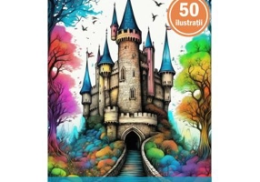 Carte de colorat, 50 de ilustratii, Castele