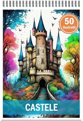 Carte de colorat, 50 de ilustratii, Castele