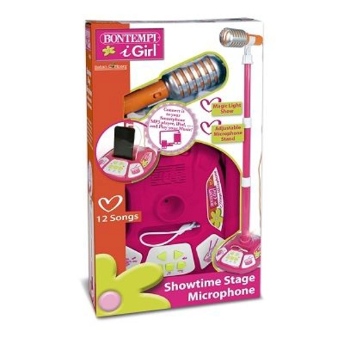 Microfon cu stativ, roz, Bontempi