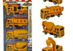 Masini constructii, cu frictiune, 4 buc. / set