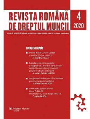 Revista Romana de dreptul muncii nr. 4/2020
