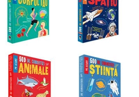 Pachet de 4 carti 500 despre curiozitati Spatiu, Corpul tau, Animale, Stiinta