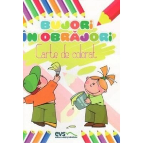 Bujori in obrajori. Carte de colorat