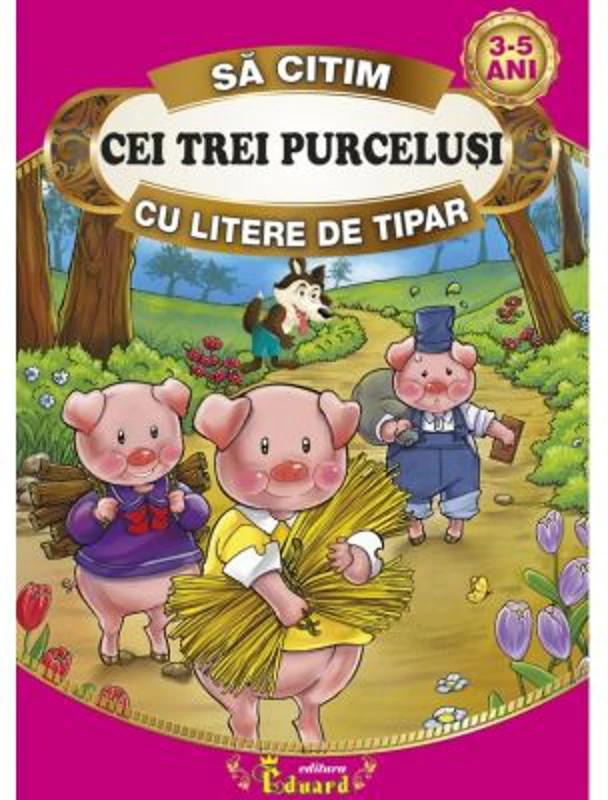 Sa citim CEI TREI PURCELUSI cu litere de tipar. Repovestita de Loredana Stefan
