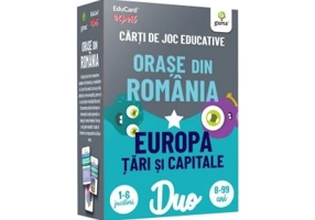 Orase din Romania. Europa. Tari si capitale. Carti de joc educative Duo Card