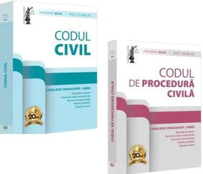 Pachet Codul civil si Codul de procedura civila Ianuarie 2024. Editii tiparite pe hartie alba