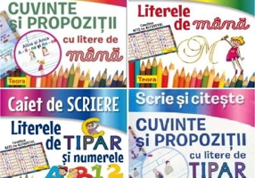 Set 4 carti Invat sa scriu si sa citesc cu litere de tipar si de mana