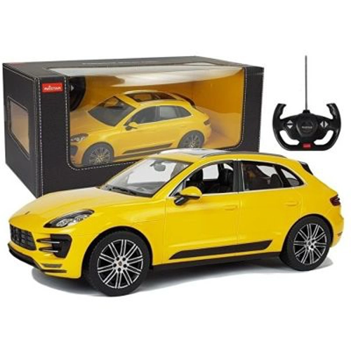 Masina cu telecomanda Porsche Macan Turbo galben, scara 1: 14, Rastar