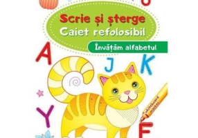 Scrie si sterge. Invatam alfabetul. Caiet refolosibil + Whiteboard marker