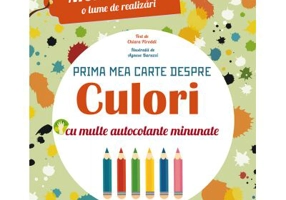 Montessori - o lume de realizari. Prima mea carte despre culori. Carte cu autocolante