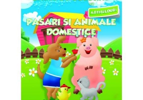 Carte de colorat cu abtibilduri. Pasari si Animale Domestice