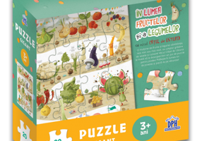 In lumea fructelor si a legumelor cu micul catel de usturoi. Puzzle gigant - Lavinia Trifan