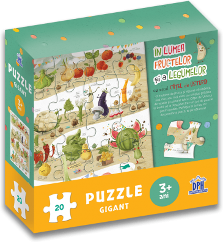 In lumea fructelor si a legumelor cu micul catel de usturoi. Puzzle gigant - Lavinia Trifan