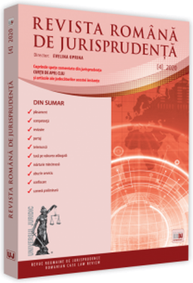 Revista romana de jurisprudenta nr. 4/2020 - Evelina Oprina