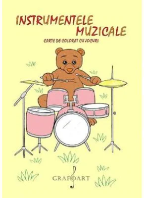 Instrumentele muzicale. Carte de colorat cu jocuri